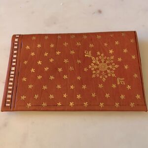 Vintage New 22K Gold soft Leather Orange rust BIFOLD Wallet‎ Hand Tooled